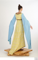  Photos Woman in Historical Dress 13 15th century Medieval clothing a poses blue Yellow and Dress whole body 0004.jpg